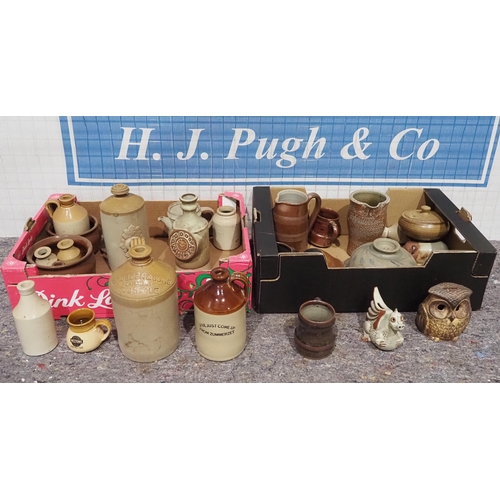 271 - 2 Boxes of assorted stoneware jars