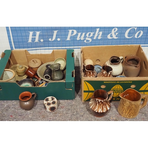 270 - 2 Boxes of assorted stoneware jars and bowls