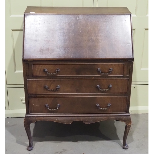 126 - Mahogany bureau 40.5x30