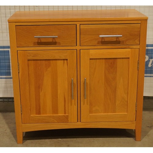 70 - Modern oak 2 door, 2 drawer cabinet 36x36