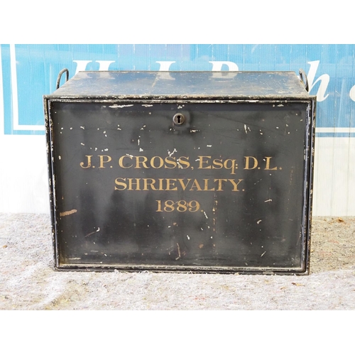 584 - J.P Cross Esq 1889 deed box