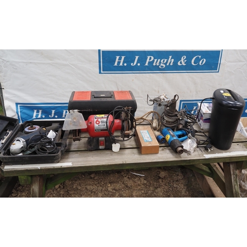 836 - Power tools, bench grinder etc