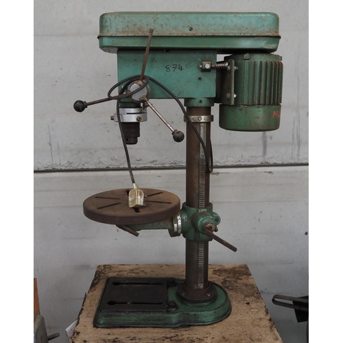 874 - Pillar drill and base