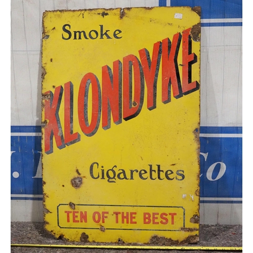 593 - Enamel sign - Smoke Klondyke Cigarettes 30x20