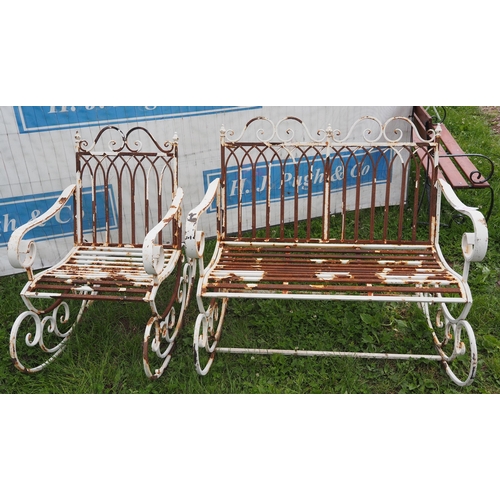 135 - Rocking garden bench and chair