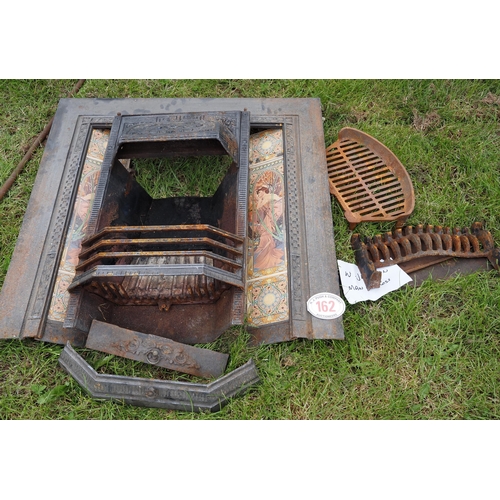 162 - Victorian cast iron held fire place etc