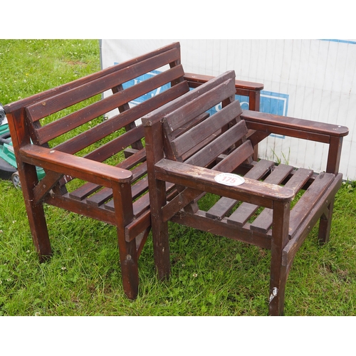 175 - Garden bench and chair