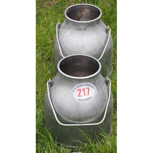 217 - 2 Galvanised milking buckets