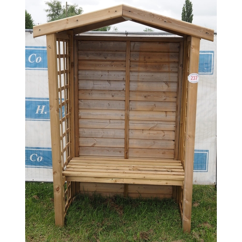 237 - Covered wooden garden bench