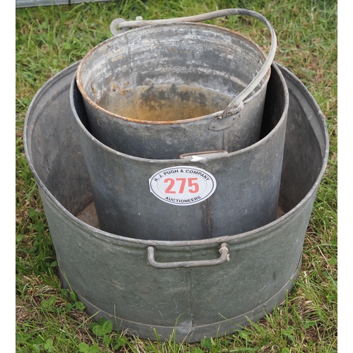 275 - Galvanised buckets