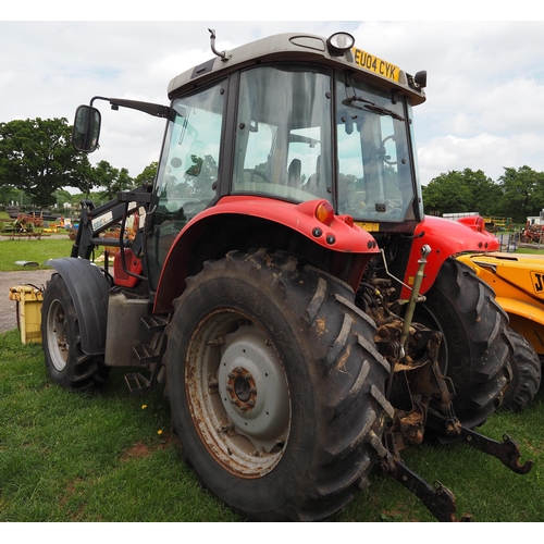 1933 - Massey Ferguson 5455 tractor. 5473 hours. 4WD, front suspension. EU04 CYK. Still loader, grab and pa... 