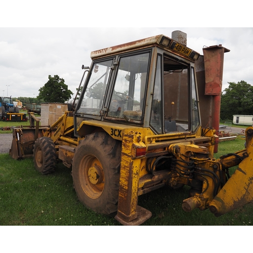 1950 - JCB 3CX Sitemaster with back hoe, ditching bucket. Off farm, working order. Reg. G481 PAM. V5