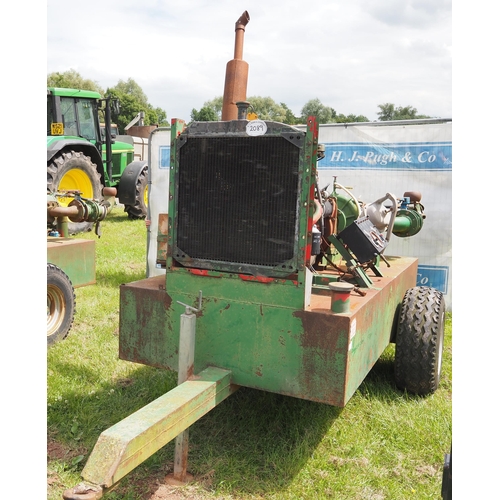 2089 - Caprari irrigation pump with 6 cylinder Perkins diesel engine. 800L fuel tank. Bauer fittings