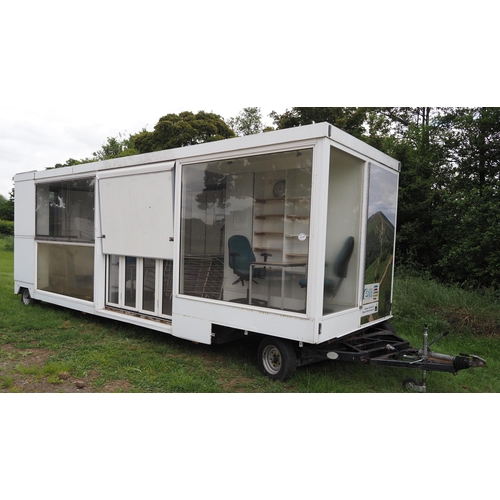 2264 - VIPEC Venue exhibition trailer 25ft. Self-contained fitted kitchen. Including CD/DVD, aluminium terr... 