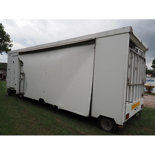 2264 - VIPEC Venue exhibition trailer 25ft. Self-contained fitted kitchen. Including CD/DVD, aluminium terr... 