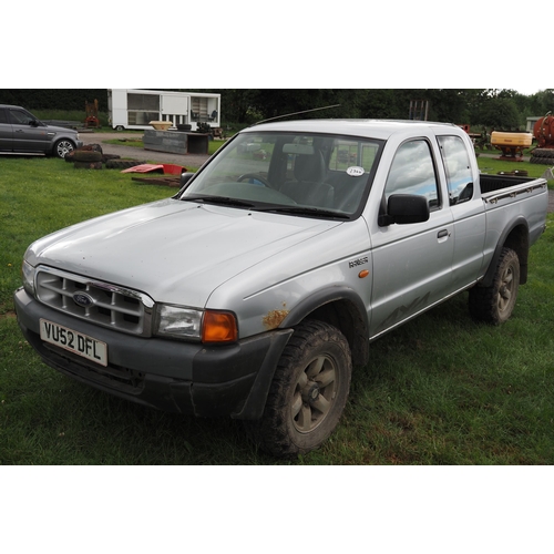 2344 - Ford Ranger pickup turbo diesel super cab. Reg. VU52 DFL. V5