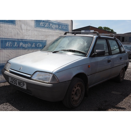 431 - Citroen AX 14 TZD, 1.4L diesel, 1992. Starts, runs and rides. Reg. J250 WEP. V5 and keys