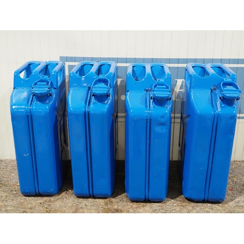 142 - 4- 20l Metal jerry cans