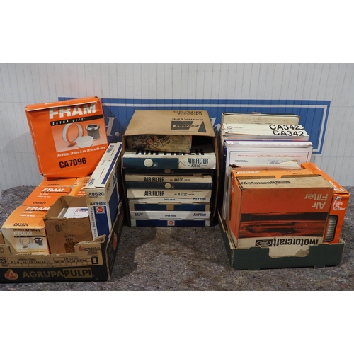 154 - 3- Boxes of assorted American car air filters