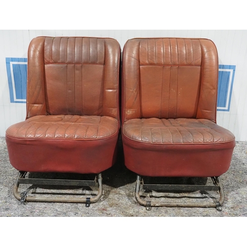 173 - Pair of Wolseley 1500 leather seats