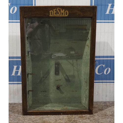 189 - Glass display cabinet stamped Desmo