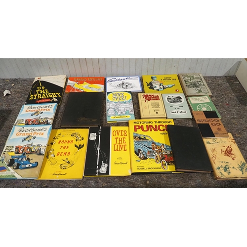 212 - Large quantity of assorted motoring literature to include motoring cartoon books by Brockbank and Fo... 