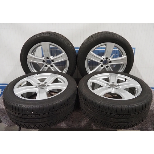 263 - Set of 4 Mercedes alloy wheels for CL500 with Michelin 255/45 R18 winter tyres