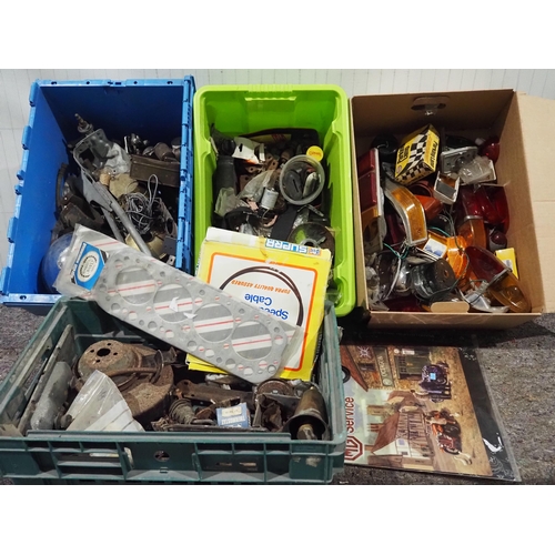 264 - 4- Boxes of assorted vintage car spares