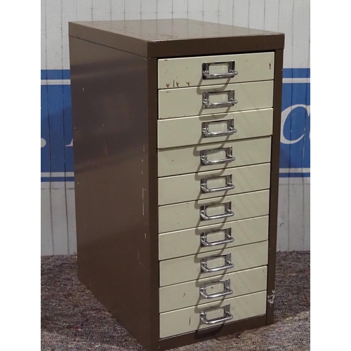 282 - 10 Drawer metal filing cabinet