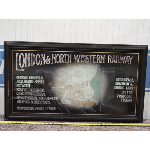 302 - Glass sign - London and North Western railway 35x20