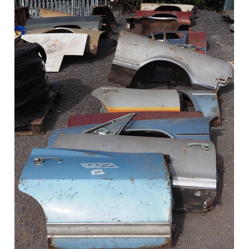 502 - Assorted 1960's and 70's Buick and Oldsmobile wings, doors, etc.