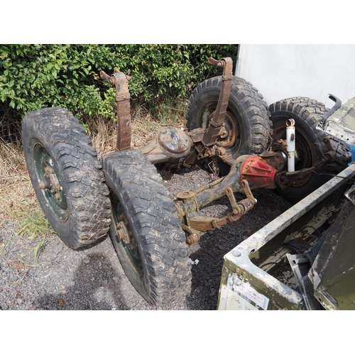 518 - Land Rover lightweight chassis, axles, pick up back, windows, roof, etc.