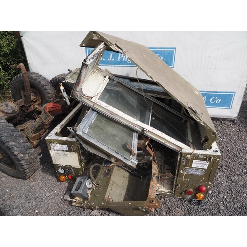 518 - Land Rover lightweight chassis, axles, pick up back, windows, roof, etc.