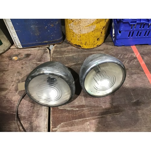 347 - 2- Vintage car headlights