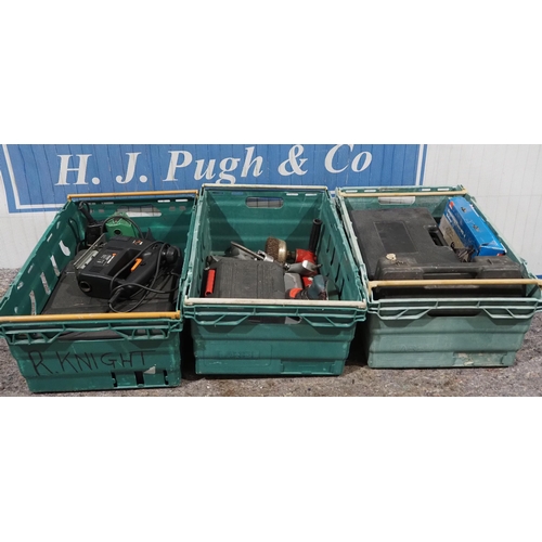 205 - 3- Boxes of various power tools