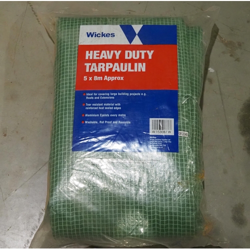 455 - Heavy duty 5x8m tarpaulin