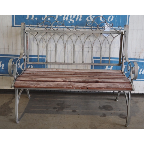 734 - Wood and metal bench 45