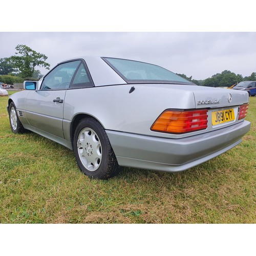 448 - Mercedes SL 300-24, 1992. Electric Hood in good condition, hard top carrier on wheels, full MOT hist... 