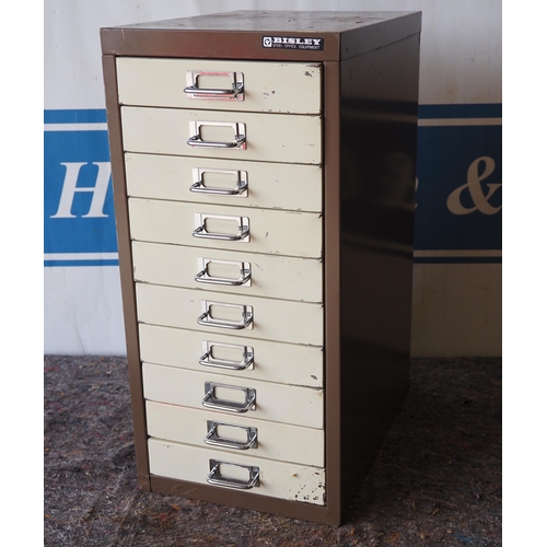 524 - Bisley 10 drawer steel cabinet