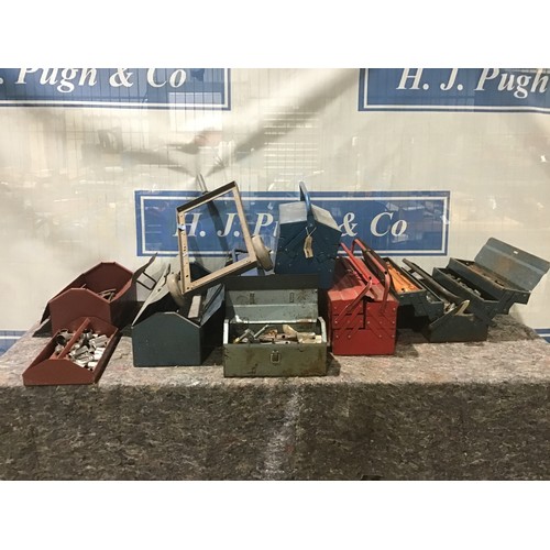 562 - Large quantity of metal toolboxes, sockets, spanners etc