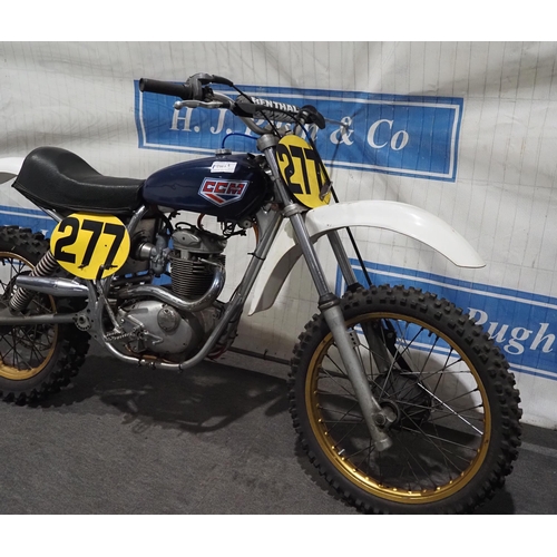 702 - CCM Motorcycle. 1975/6. This machine has many BSA parts to it . C.1975/80.  410cc short stroke engin... 