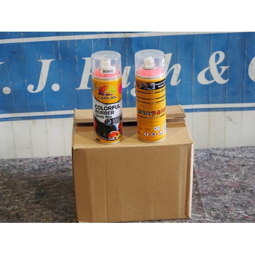 790 - 12- Cans of rubber spray film, pink