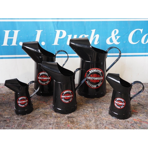 768 - 5- Oil jugs with Harley Davidson logo