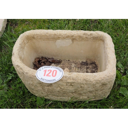 120 - Small D shaped stone trough