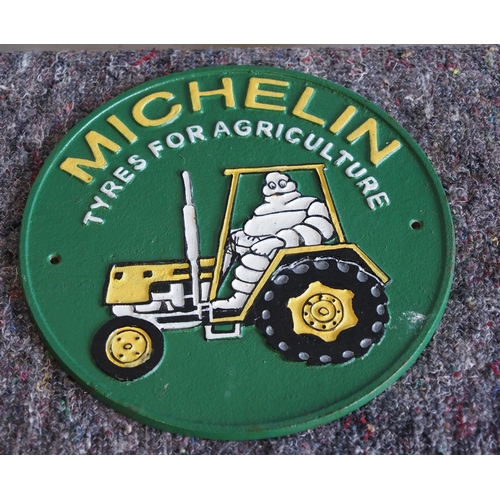 756 - Circular cast iron sign MICHELIN 9½