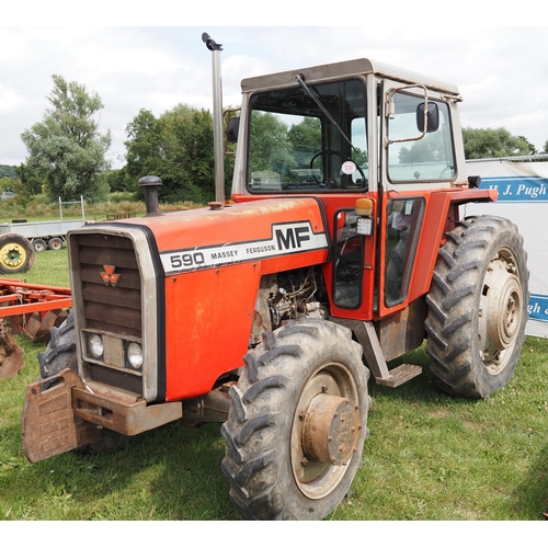 1239 - Massey Ferguson 590 4wd Multi Power tractor. 1978. Runs and drives, showing 4954 hours.  V5