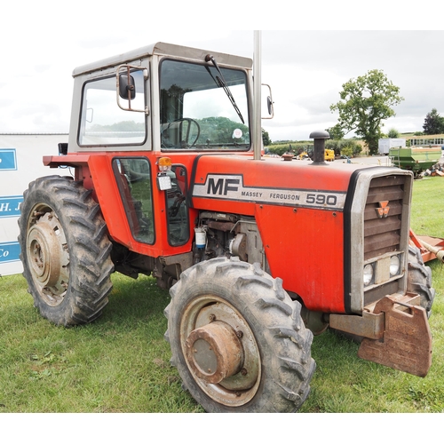 1239 - Massey Ferguson 590 4wd Multi Power tractor. 1978. Runs and drives, showing 4954 hours.  V5