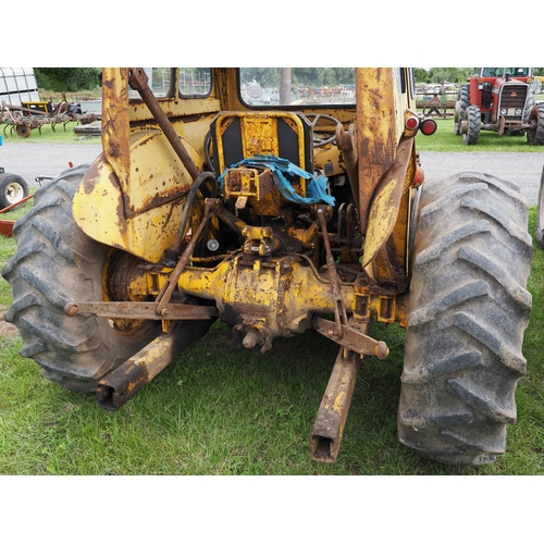 1291 - Massey Ferguson 203 tractor with loader. Showing 6526 hours. Runs and drives. Reg. DNM 685D