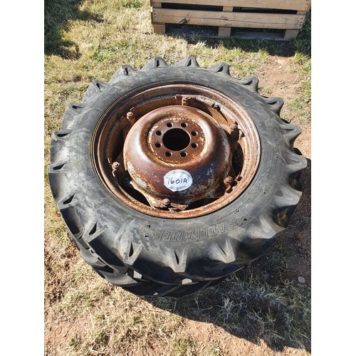 1601a - Pair of Ferguson wheel rims and tyres 9.5-24