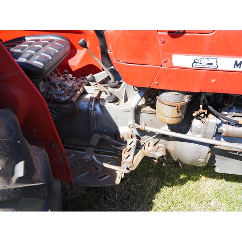 353 - Massey Ferguson 135 tractor. 5158 hours recorded. Front weight frame. Running well. SN-602170